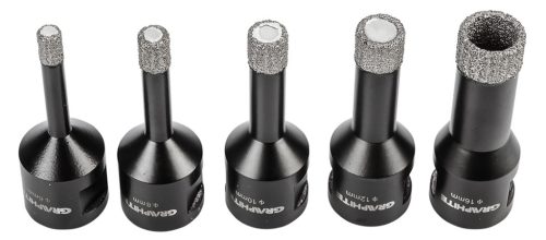 Körkivágó készlet, gyémántos, M14, 6,8,10,12,16mm