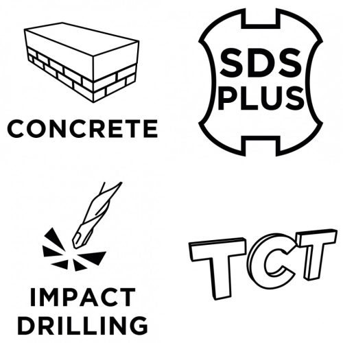 Koronafúró, körkivágó, 65 mm, SDS plus szárral és központfúróval