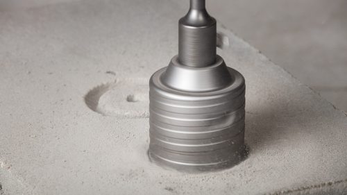 Koronafúró, körkivágó, 65mm, HEX hatszög szárral, központfúróval