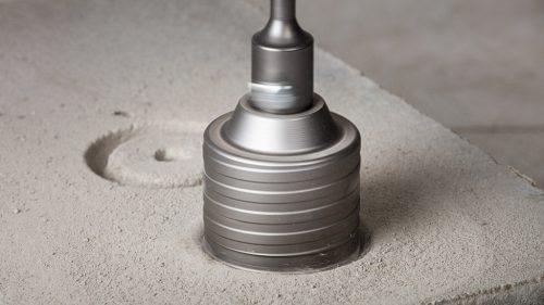 Koronafúró, körkivágó, 65mm, HEX hatszög szárral, központfúróval