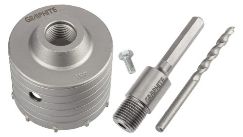 Koronafúró, körkivágó, 80mm, HEX hatszög szárral, központfúróval