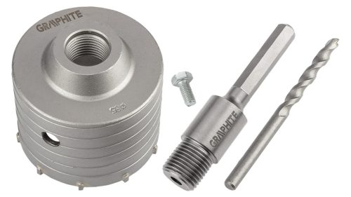 Koronafúró, körkivágó, 85mm, HEX hatszög szárral, központfúróval