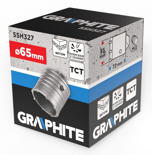 Koronafúró, körkivágó, 65mm, M22