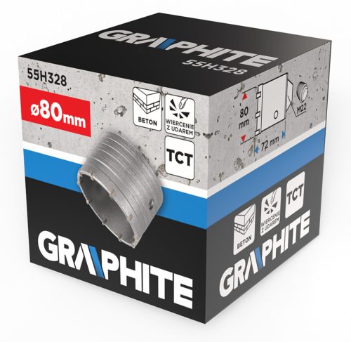 Koronafúró, körkivágó, 80mm, M22