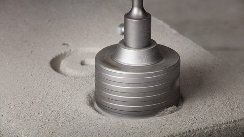 Koronafúró, körkivágó adapter, SDS PLUS szárral, központfúróval, m22, 110mm