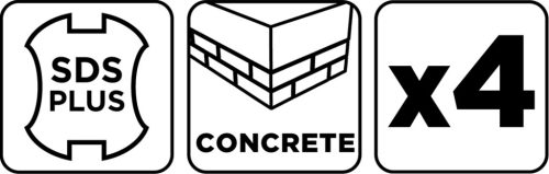 Vésőkészlet, SDS PLUS, 4db-os