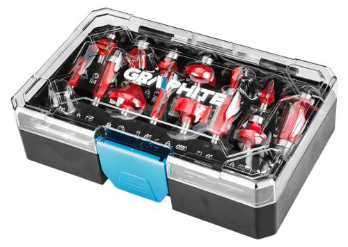 Felsőmaró készlet, 8mm-es szárral, 15db-os