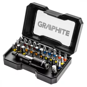   Csavarhúzó bitkészlet, 32db, bitek 25mm - 30db, adapter 1/4" - 1db, mágneses bittartó - 1db