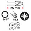 Csavarhúzó bitkészlet pz2 x 25mm, 100db
