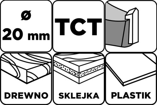 Fenékfúró, pántfúró, keményfém betétes, 20mm