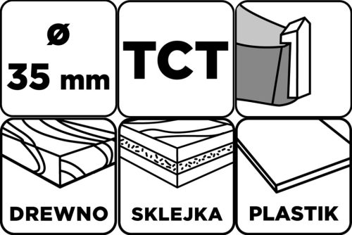Fenékfúró, pántfúró, keményfém betétes, 35mm