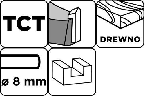 Felsőmaró kés, nútmaró, 12x25mm, 8mm szárral