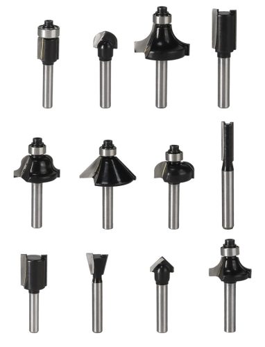 Felsőmaró kés készlet, 6mm szárral, 12db