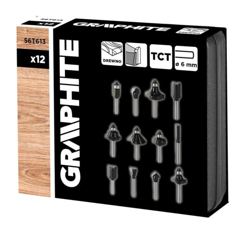 Felsőmaró kés készlet, 6mm szárral, 12db