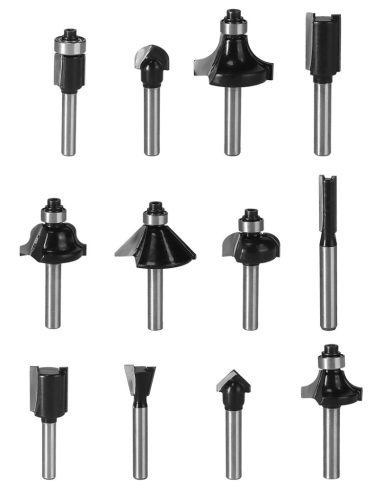 Felsőmaró kés készlet, 8mm szárral, 12db