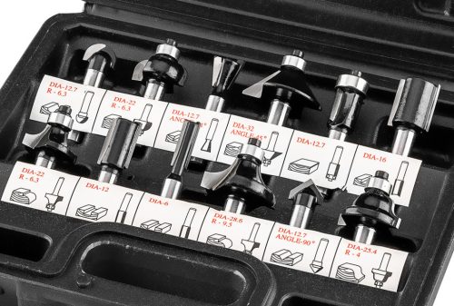 Felsőmaró kés készlet, 8mm szárral, 12db