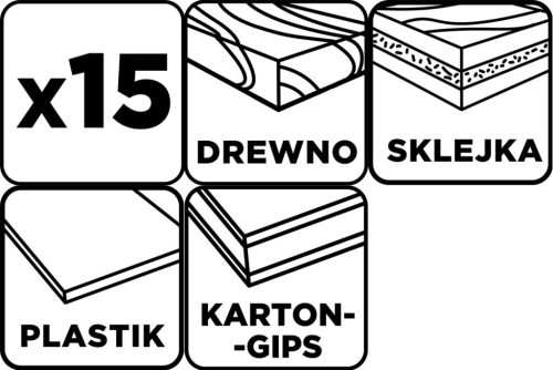 Körkivágó készlet fához, 19-76mm, 15db