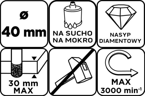 Gyémántfúró 40mm