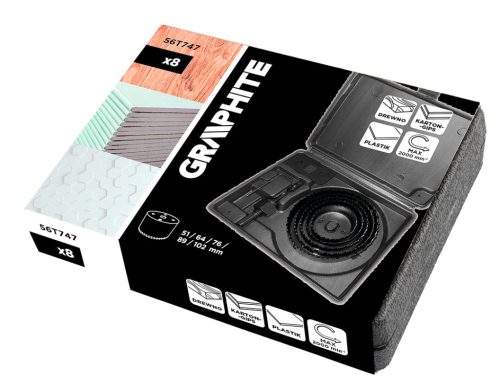 Körkivágó készlet fához, 51-102mm, 8db