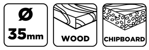 Pántfúró vezetősablonnal, 35mm