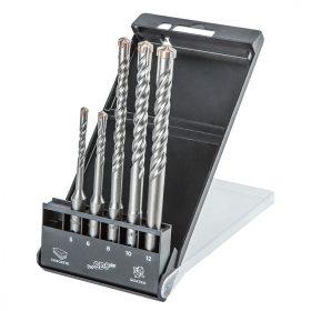   SDS Plus quatro betonfúró készlet 5 db. - 5, 6 x110mm + 8, 10, 12 x160mm