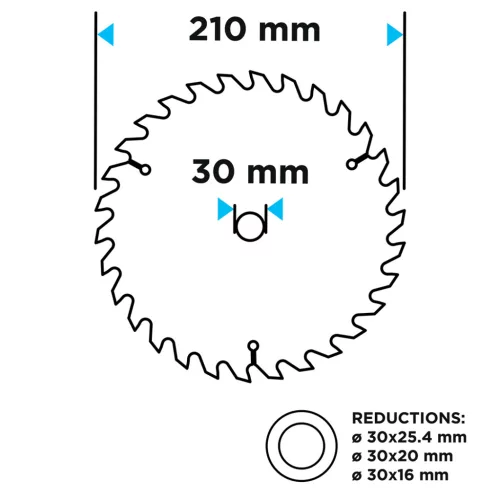Körfűrészlap, keményfém fogakkal, 210 x 30 mm, 40 fog