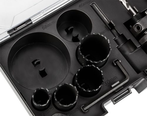 Körkivágó készlet, Bi-Metál, HSS-CO8%, 19,25,30,35,40,68mm