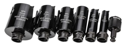 Körkivágó készlet, Bi-Metál, HSS-CO8%, 19, 25, 32, 38, 51, 64mm