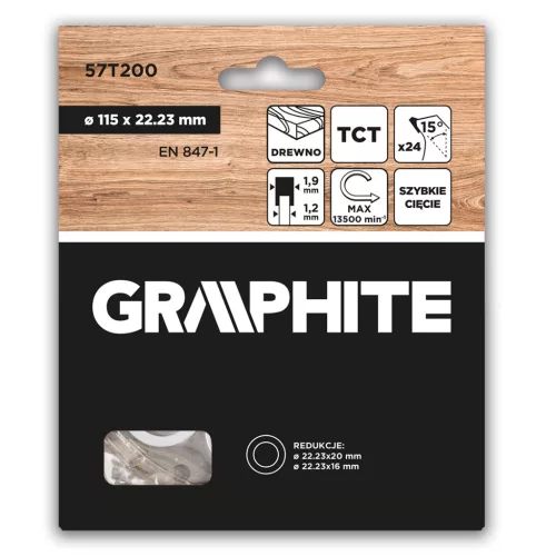 Körfűrészlap keményfém fogakkal, 115x22.2mm, 24fog