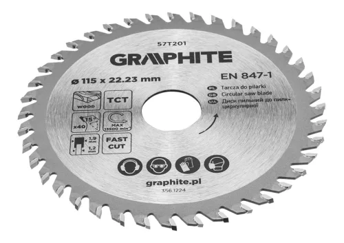 Körfűrészlap keményfém fogakkal, 115x22.2mm, 40fog
