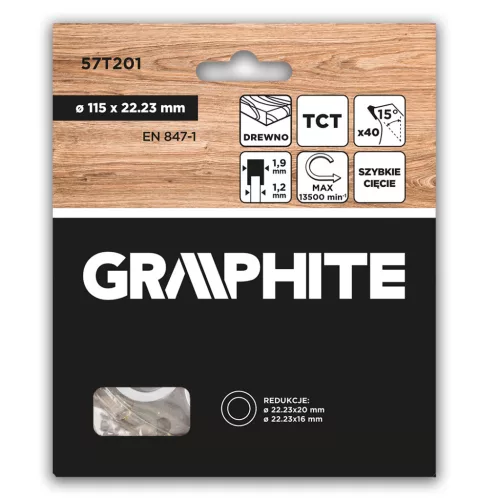 Körfűrészlap keményfém fogakkal, 115x22.2mm, 40fog