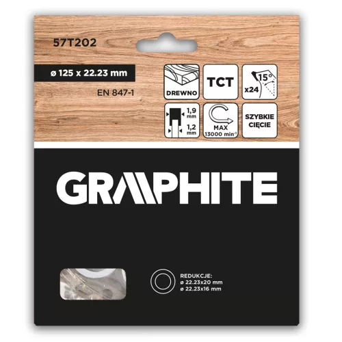 Körfűrészlap keményfém fogakkal, 125x22.2mm, 24fog