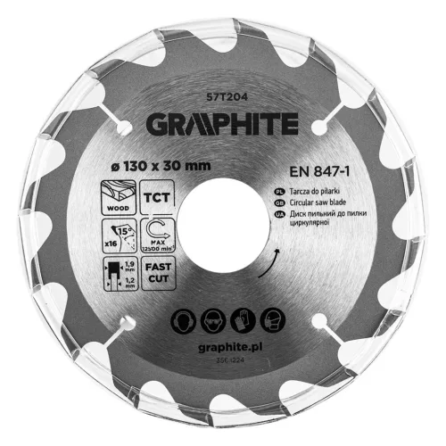 Körfűrészlap keményfém fogakkal, 130x30mm, 16fog