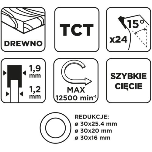 Körfűrészlap keményfém fogakkal, 130x30mm, 24fog