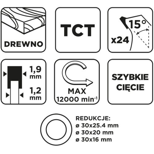 Körfűrészlap keményfém fogakkal, 140x30mm, 24fog