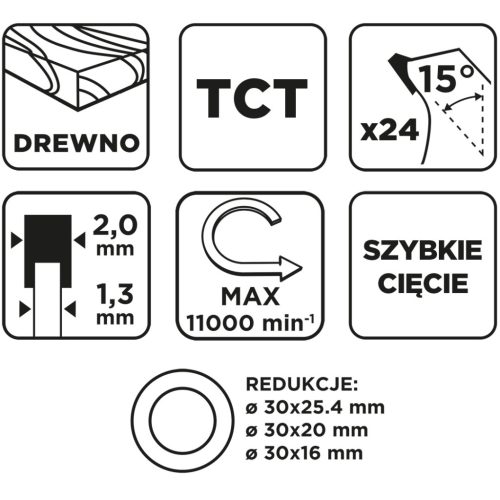 Körfűrészlap keményfém fogakkal, 160x30mm, 24fog