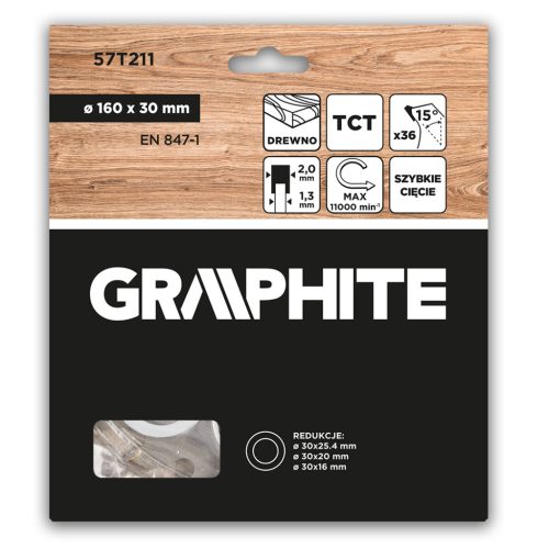 Körfűrészlap keményfém fogakkal, 160x30mm, 36fog