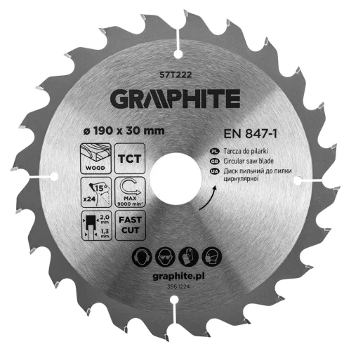 Körfűrészlap keményfém fogakkal, 190x30mm, 24fog