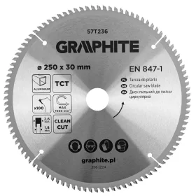   Körfűrészlap keményfém fogakkal, alumíniumhoz, 250x30mm, 100fog