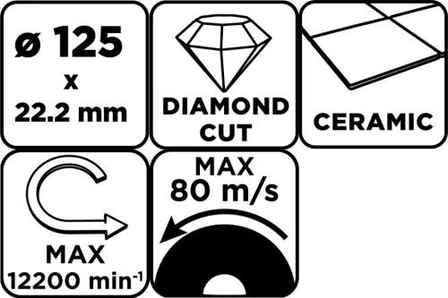 Gyémánt vágókorong 125x22.2mm, vizes