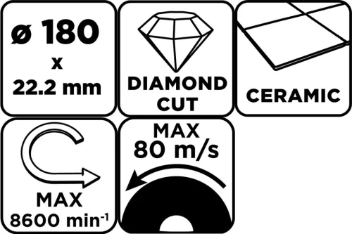 Gyémánt vágókorong 180x22.2mm, vizes