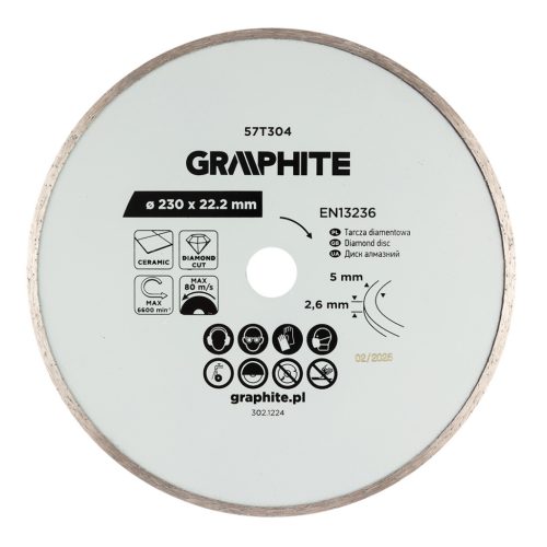 Gyémánt vágókorong 230x22.2mm, vizes