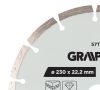 Gyémánt vágókorong 230x22.2mm, szegmenses, száraz és vizes
