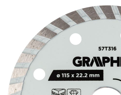 Gyémánt vágókorong 115x22.2mm, turbo, száraz és vizes