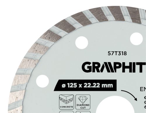 Gyémánt vágókorong 125x22.2mm, turbo, száraz és vizes
