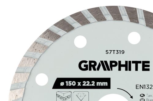 Gyémánt vágókorong 150x22.2mm, turbo, száraz