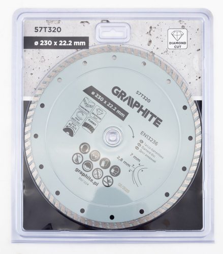 Gyémánt vágókorong 230x22.2mm, turbo, száraz