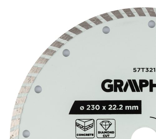 Gyémánt vágókorong 230x22.2mm, turbo, száraz és vizes