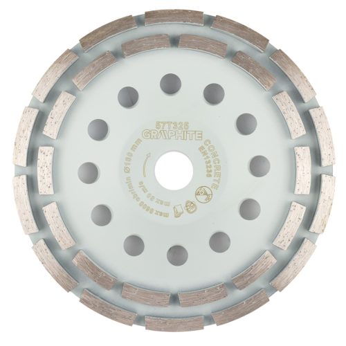 Gyémánt csiszolókorong 180x22.2mm, szegmenses, 2 soros, száraz