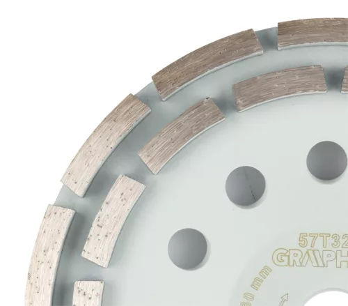 Gyémánt csiszolókorong 180x22.2mm, szegmenses, 2 soros, száraz